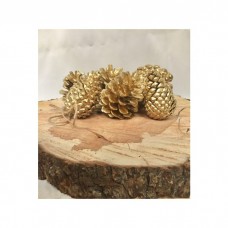 Gold Yılbaşı Çam Ağacı Süsü Kozalak 6 lı